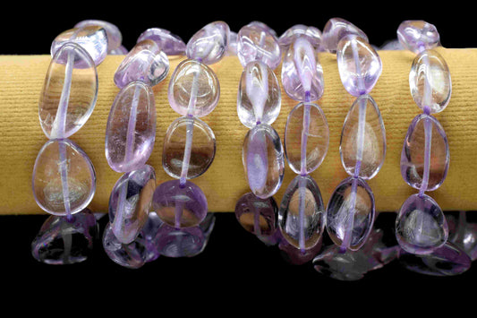 Natural Amethyst smooth Oval nuggets,handmade Necklace,Oval Shape Gemstone Tumble Beads,Purple nugget Strand,Amethyst Beads Jewelry,Gift