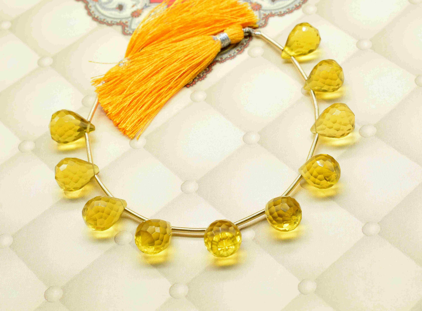 Citrine Drop 10x14mm Faceted Briolette,Teardrop Shape Briolette,Yellow Color Citrine Drop,Citrine Faceted Drop Shape Briolettes jewelry,Gift