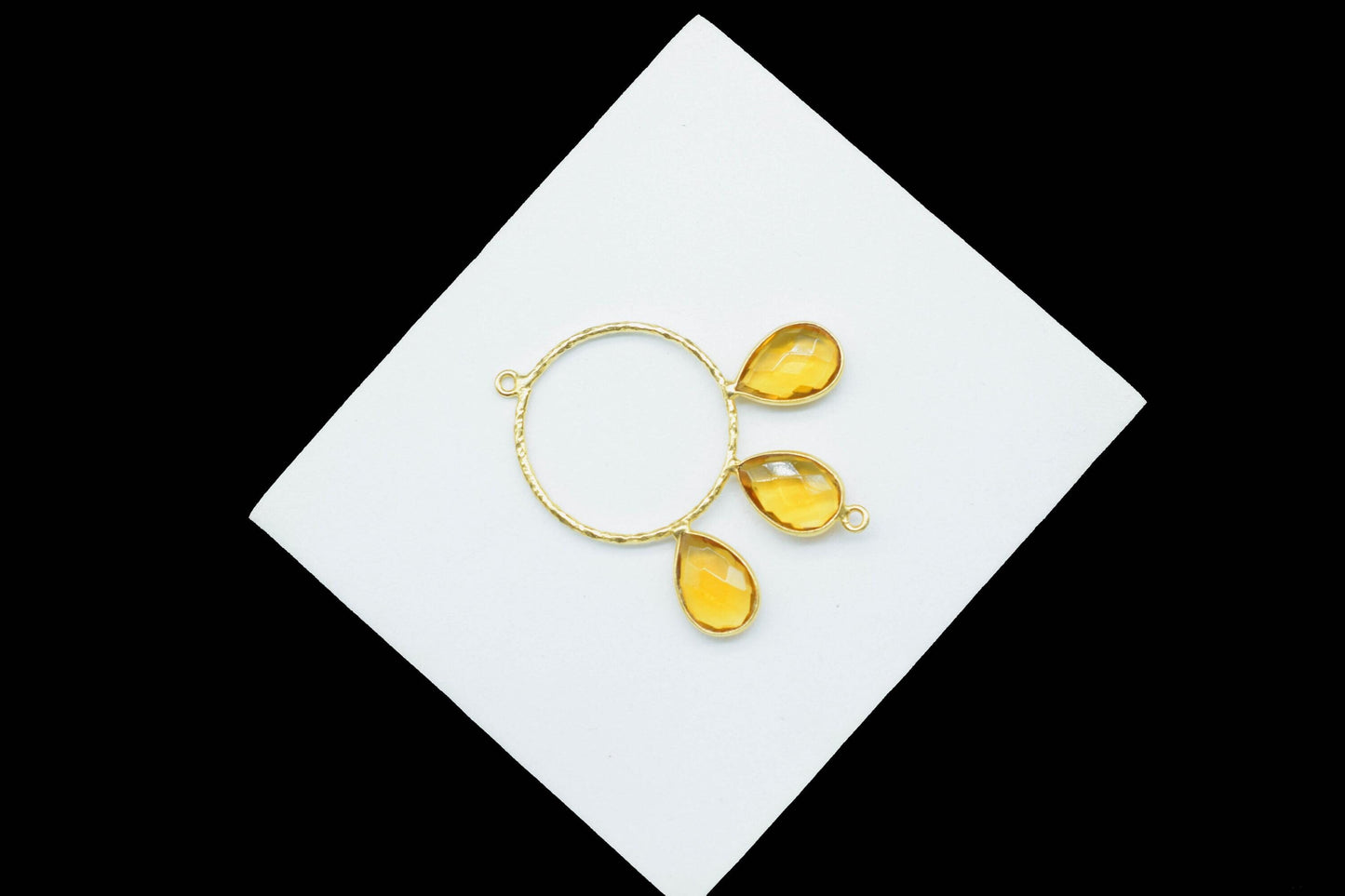 Citrine Pendant/Gold Plated Jewellery/Connector Jewellery/Gemstone Jewellery/Brass Connector Jewellery/Double Bail Pendant/Citrine Jewelry