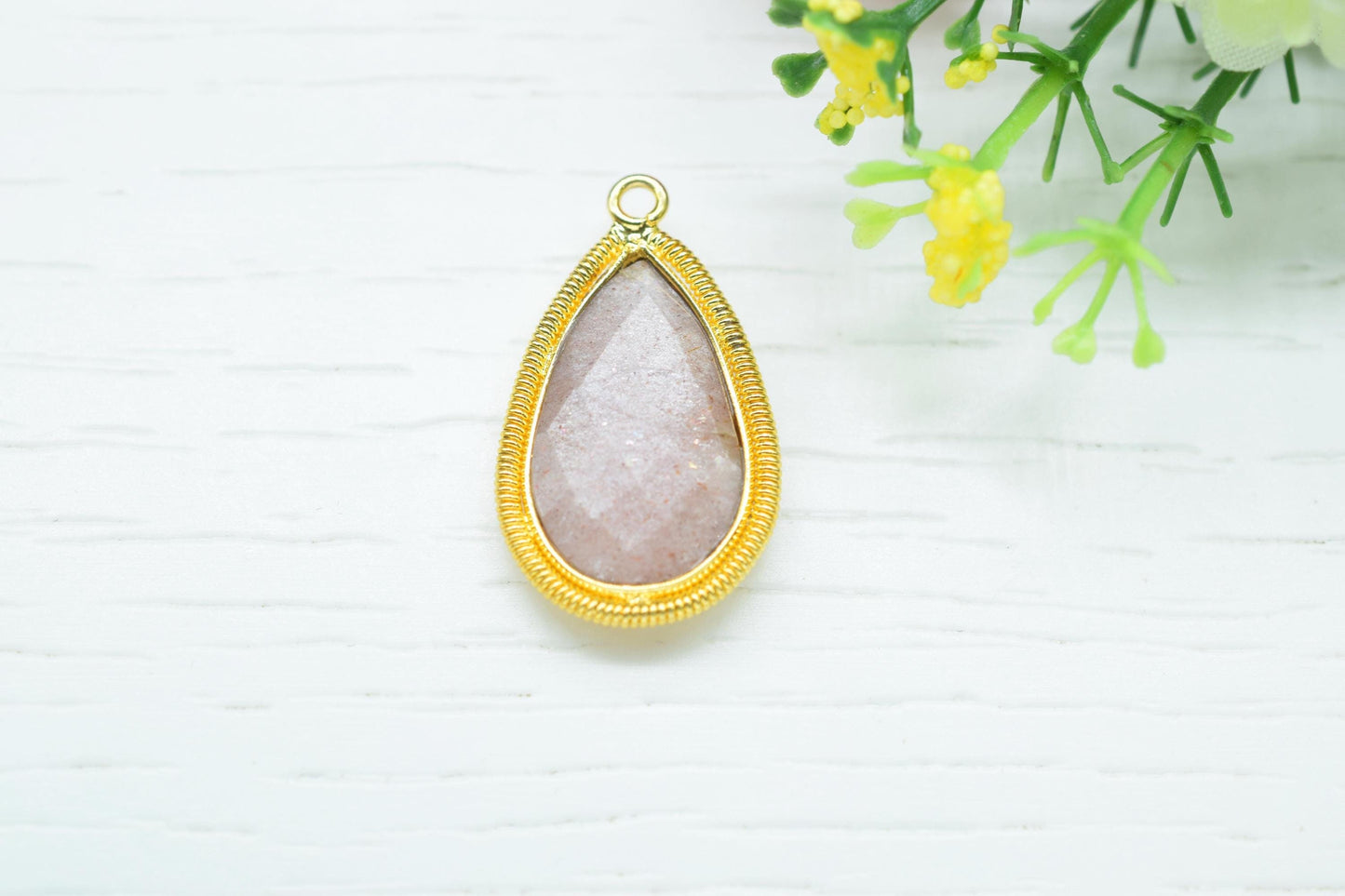 Peach Moonstone 12X20mm Bezel Charms,Gemstone Bezels,Boho Pendant Charms,Single Bail Pendant,Handmade Brass Pendant,Bezel Connectors,Gift