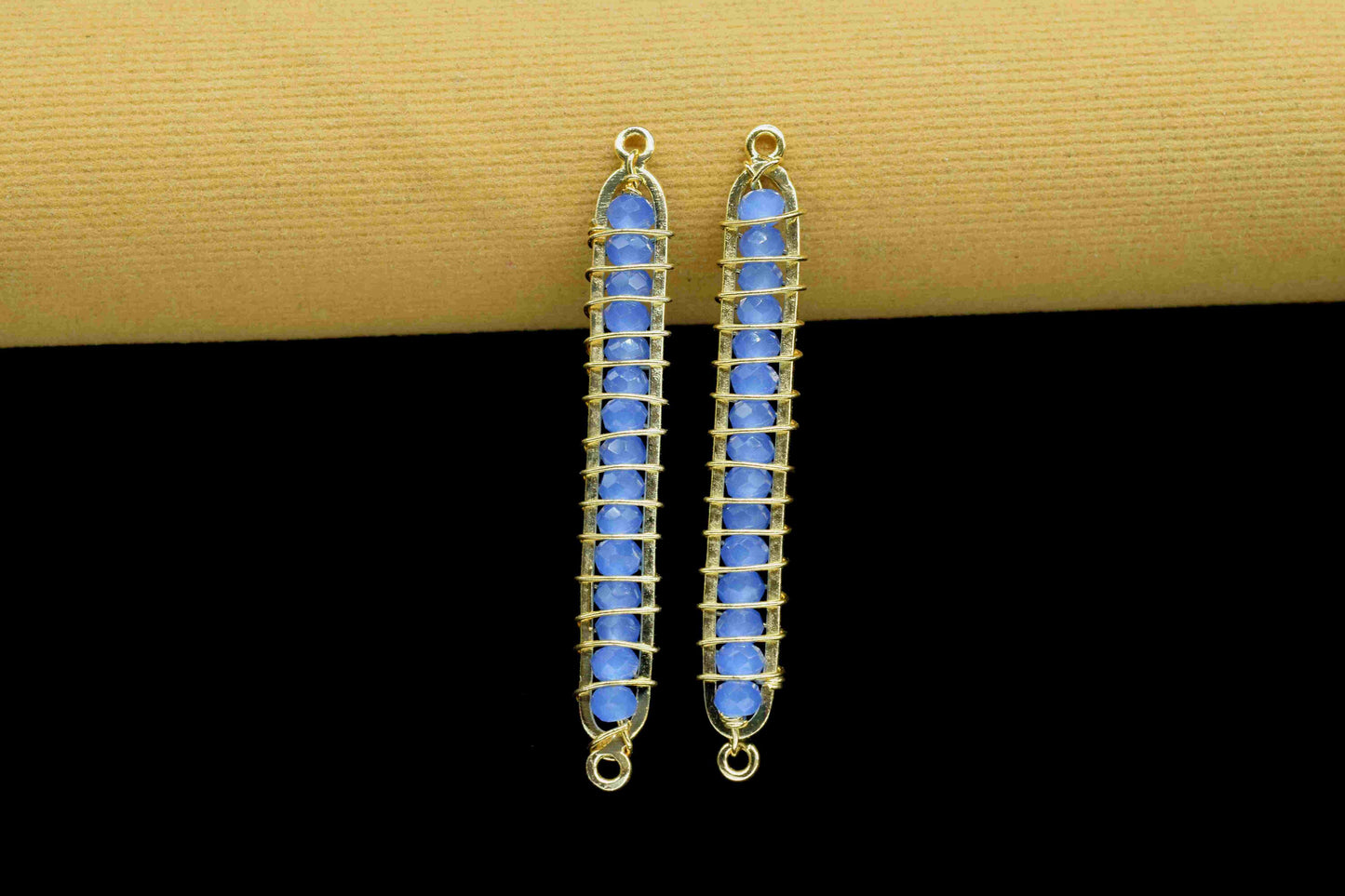 Blue Quartz beaded Bar Finding Connector,Bar Pendant Necklace,Blue Quartz Bar Bracelet,Beaded Bar Finding Component,Blue Quartz jewelry,Gift