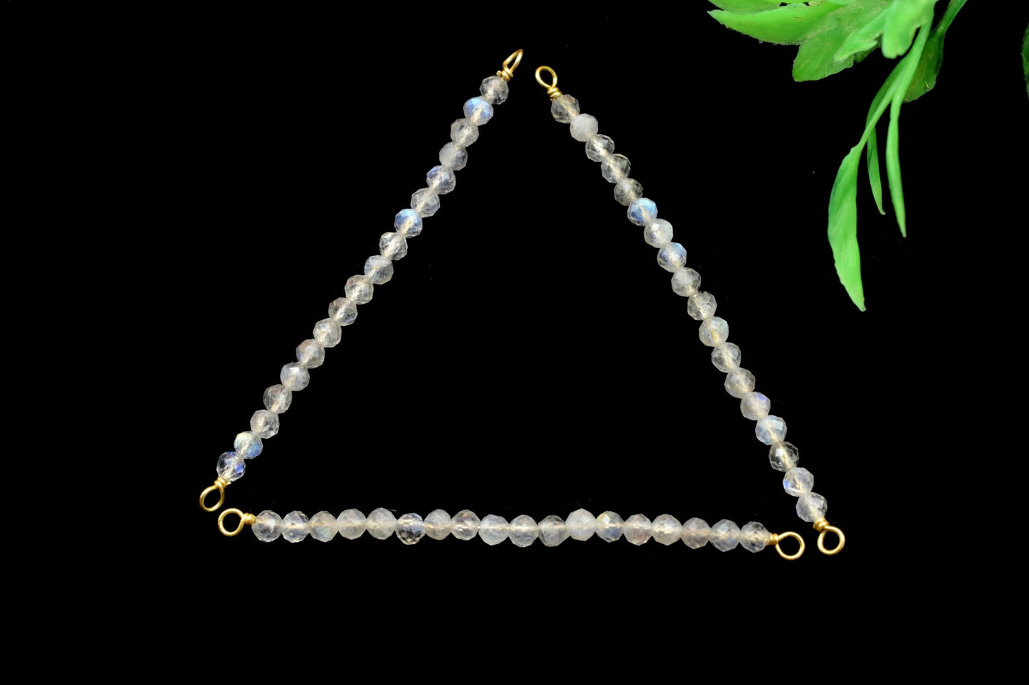 Labradorite Bar Pendant,Double Loop Connector,Wire Wrapped Pendant,beaded bar Pendant,Double Bail,Necklace Making Supply,Labradorite jewelry