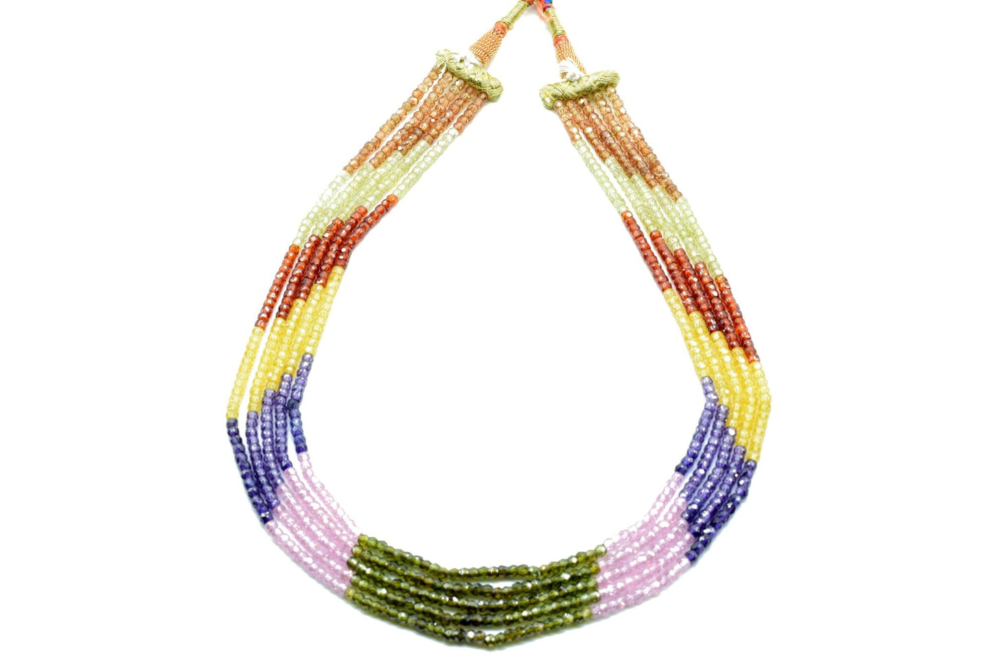 5 Strands AAA Quality Semi precious  3mm Faceted Rondelles Ready To Wear Necklace,AAA quality necklace strings , , necklace with thread lock