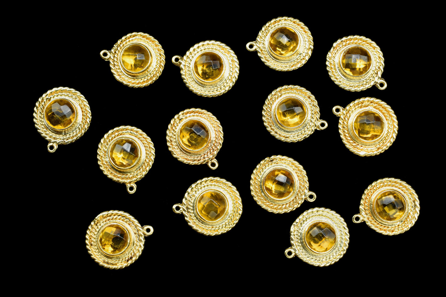 Circle Bezel Charm Pendants,Handmade Briolettes Pendant,Gemstone Beads Jewelry,Station Bezel Link,Craft Supplies,Single Bail Connectors,Gift