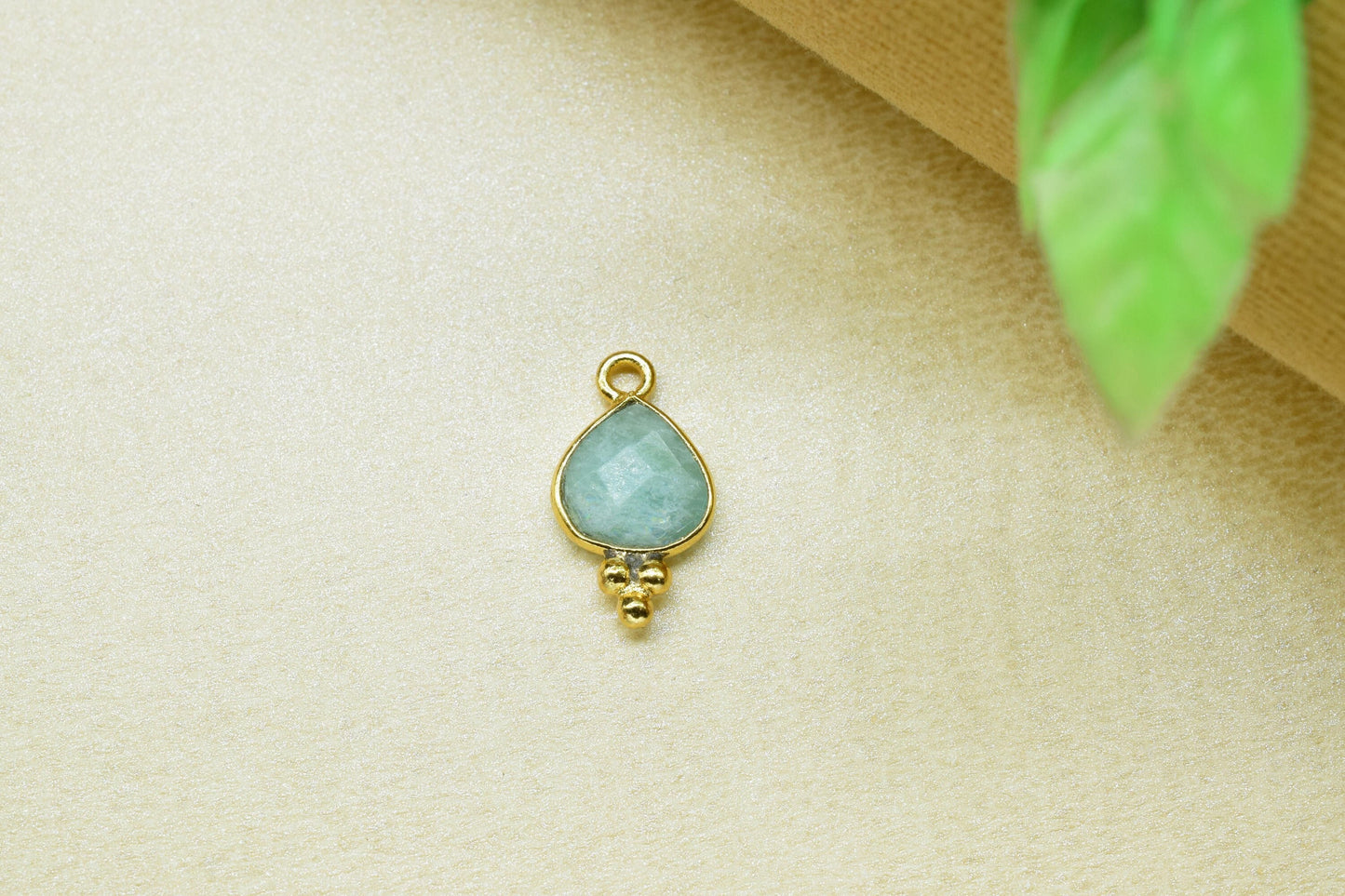 Amazonite Faceted Gemstone 8mm Heart Shape Charm,Amazonite Gemstone gold Plating Connector Jewelry,Amazonite Charms for necklace Connector