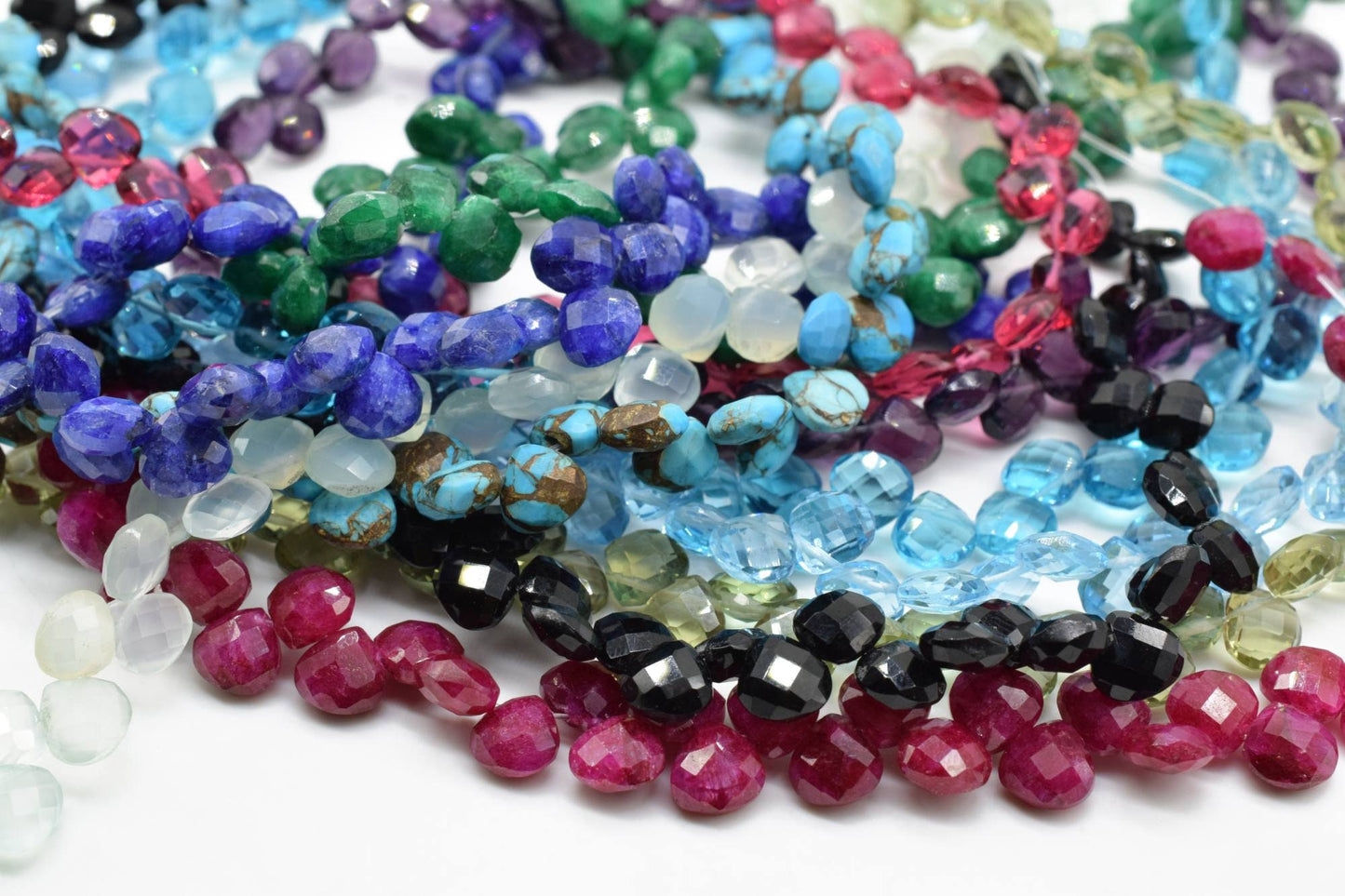 Sky topaz Heart shape 6mm Briolettes,Jewelry making supplies,craft supplies,Sky topaz faceted tiny briolettes beads strands,sky topaz beads