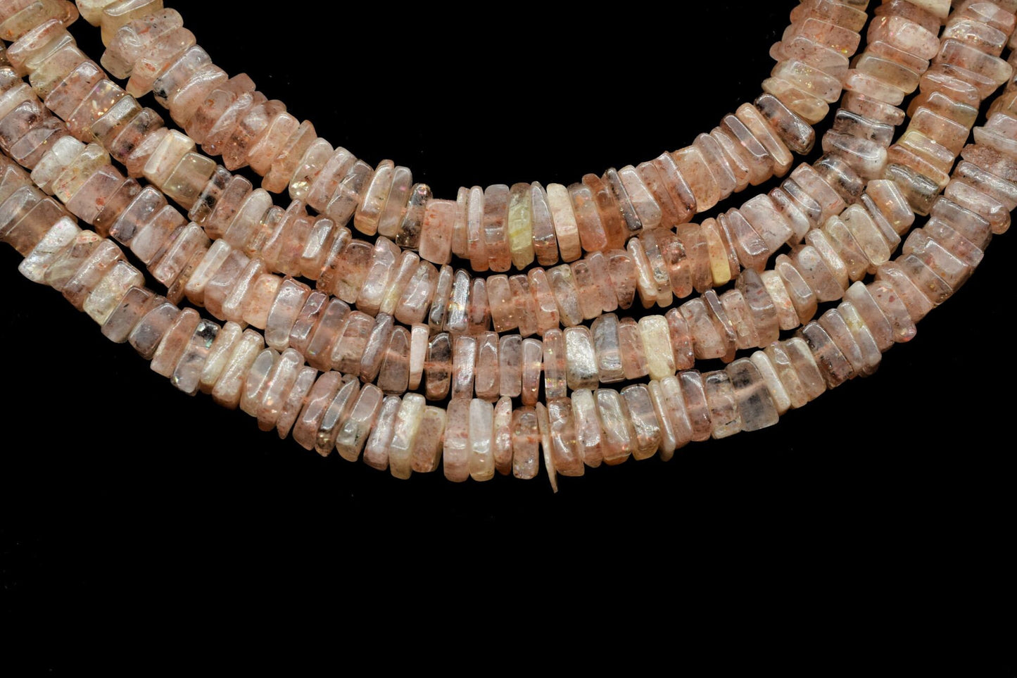 Natural Sunstone Smooth Heishi Shape Beadss,4-6mm Heishi Square Flat Thin Beads,16 inch long strand smooth SUNSTONE heishi beads, gemstone