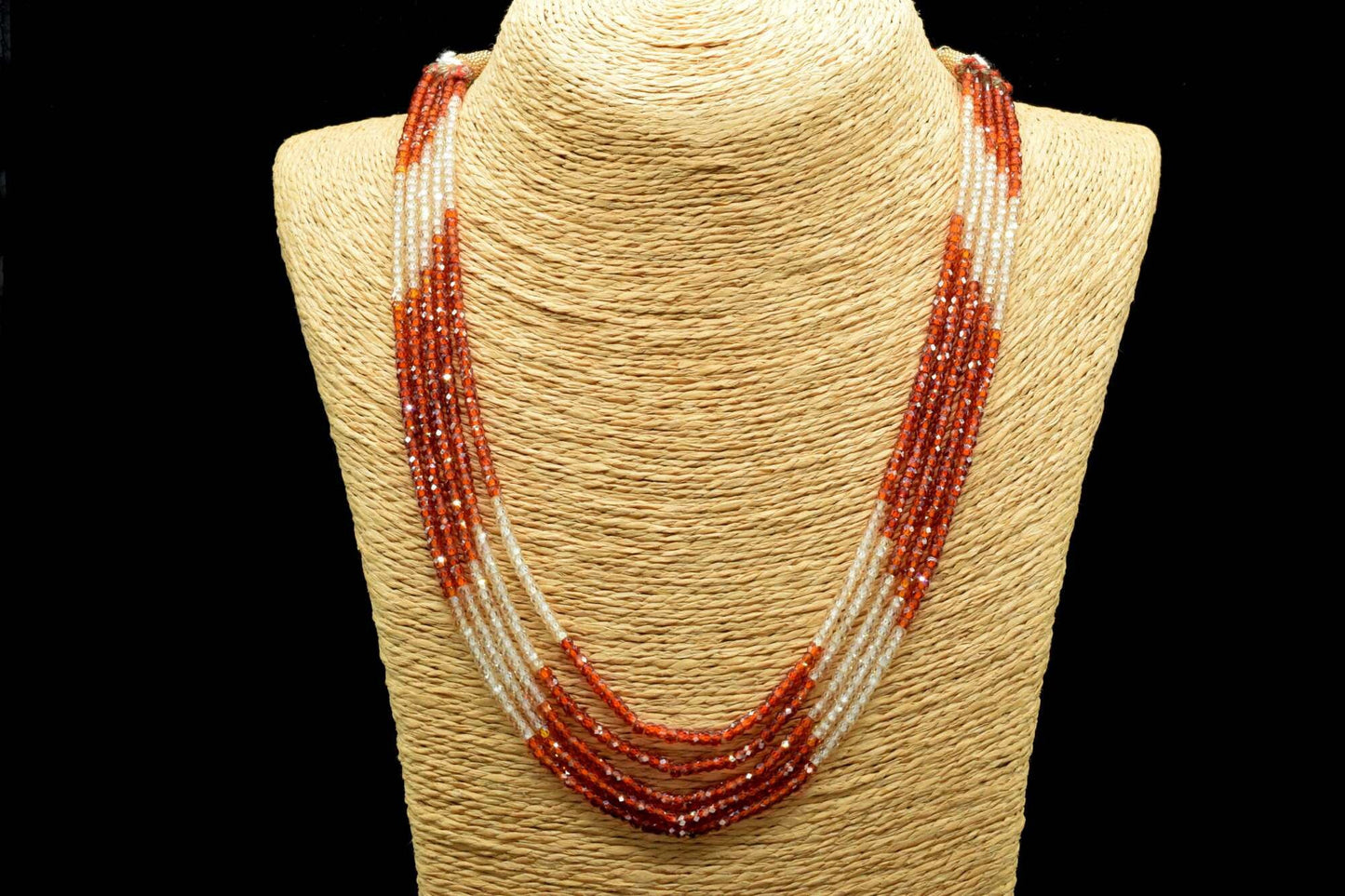 Semi precious stones Necklace,Gemstone Necklace Faceted Rondelle 3mm Stone Beads Necklace AAA Quality Zircon 5 Strand Necklace, Gift item