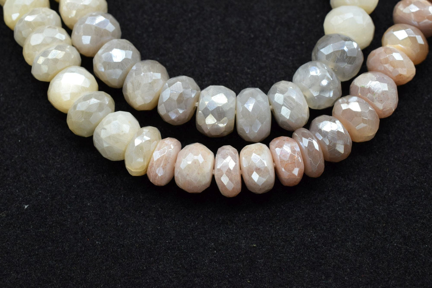 NATURAL Multi Moonstone Beads, Natural Gemstone beads, Faceted Rondelle beads,Faceted Rondelle Moonstone Beads,Moonstone Beads 16"  Strand