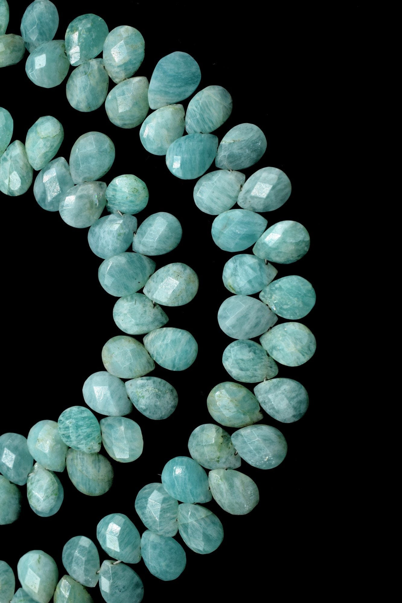 Amazonite Faceted 6x8mm Pear Shape Beads Strand,50pc Pear Shape Strand,Amazonite Teardrop Beads,Amazonite Faceted Beads,Amazonite Strands