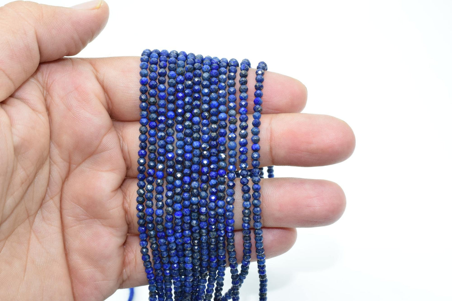 Lapis Lazuli Beads,3mm to 3.5mm faceted Beads,Dark Blue stone beads,Semi Precious Beads,Tiny Spacers beads,fine quality beads,Natural stone