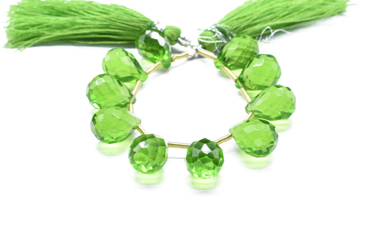 Peridot Teardrop Shape Briolettes,10x14mm Faceted Drop Beads,Peridot Faceted Drop Shape Briolette,AAA Quality Briolettes,Peridot Briolettes