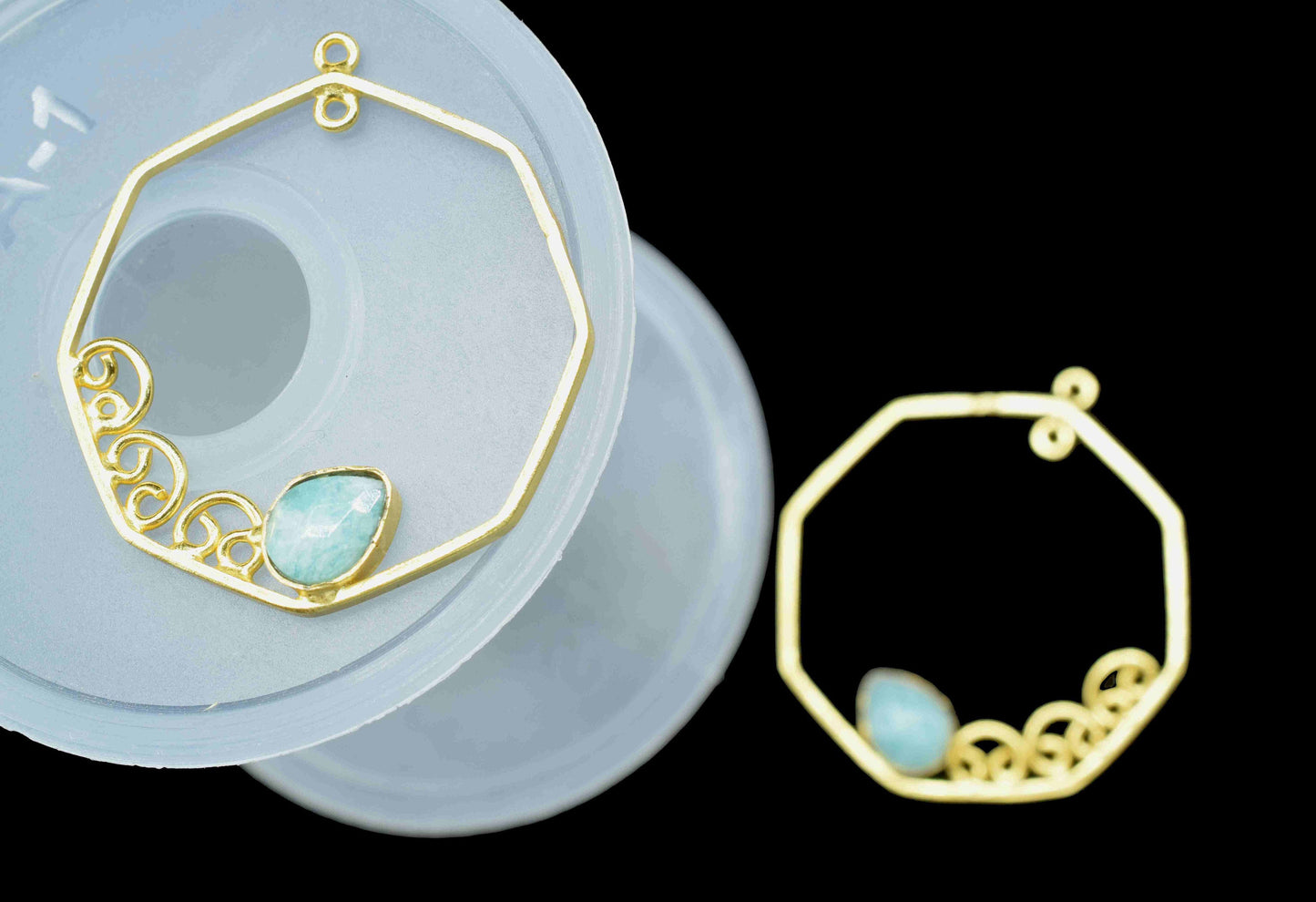 Natural Amazonite 6x8mm Teardrop Shape Pendant,Gemstone Pendant Jewelry,32mm Hexagon Shape PendantJewelry,Amazonite Faceted ComponentJewelry