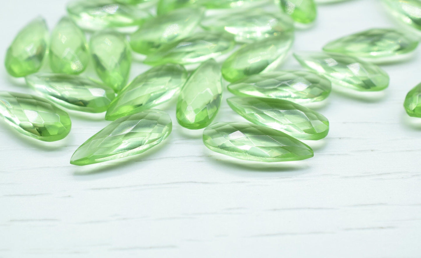 Green Amethyst  8X20mm Faceted Pear Shape Briolettes,Green Amethyst Teardrop Briolettes,Green Gemstone Briolettes,Long  Faceted Pear Beads,