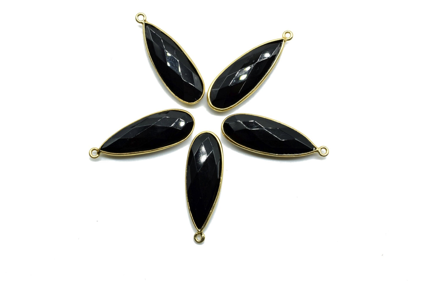 Black Onyx 10x30mm Teardrop Charm,Single Bail Charm Pendant,Teardrop Pendant,Faceted Black onyx,Gemstone Charm,Gemstone Pendant,Dainty Charm