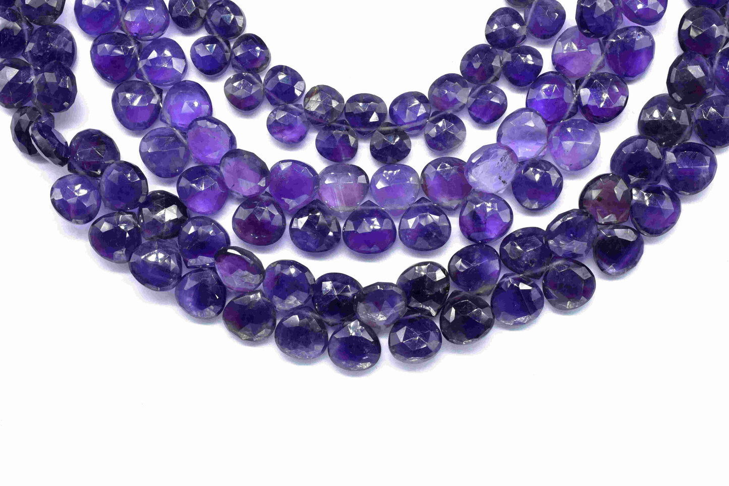 Amethyst 10mm Heart Shape Briolette,Faceted Beads for Jewelry Making,Natural Gemstone Beads, Amethyst Heart Shape Bead,Amethyst Beads Strand