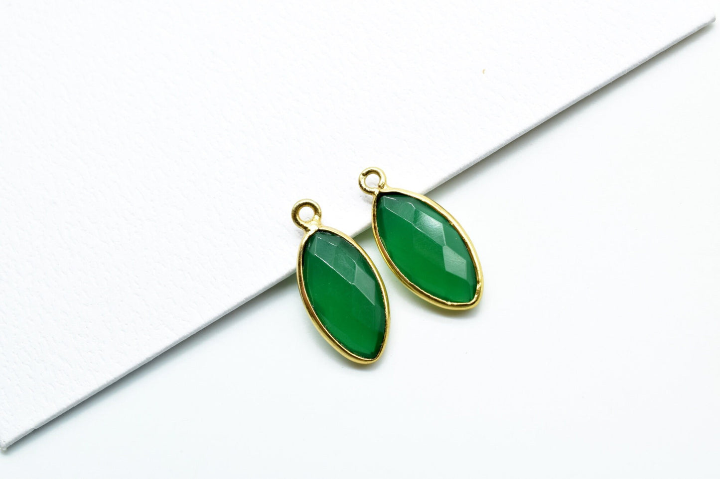 Green Onyx 8x16mm marquise shape Single bail Connector,Green Onyx Single Bail,Jewelry making supplies,Single Bail Charm Pendant, Bezel Link