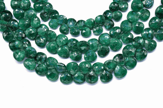 Natural Emerald AAA Quality Faceted 10mm Heart Shape Briolettes,Emerald Heart Shape beads,Emerald bead,Emerald briolettes for making jewelry
