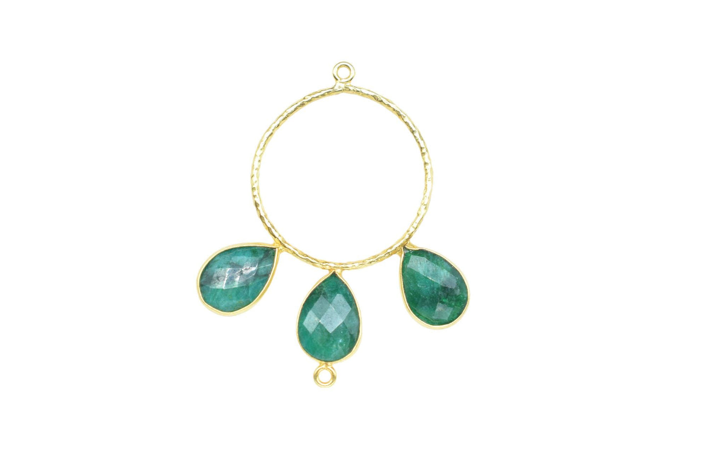 Emerald Jewelry Connector/Connector Jewellery/Gold Plated Pendant/Handmade Jewellery/Double Bail Pendant/Women Jewelry/B'day Gift