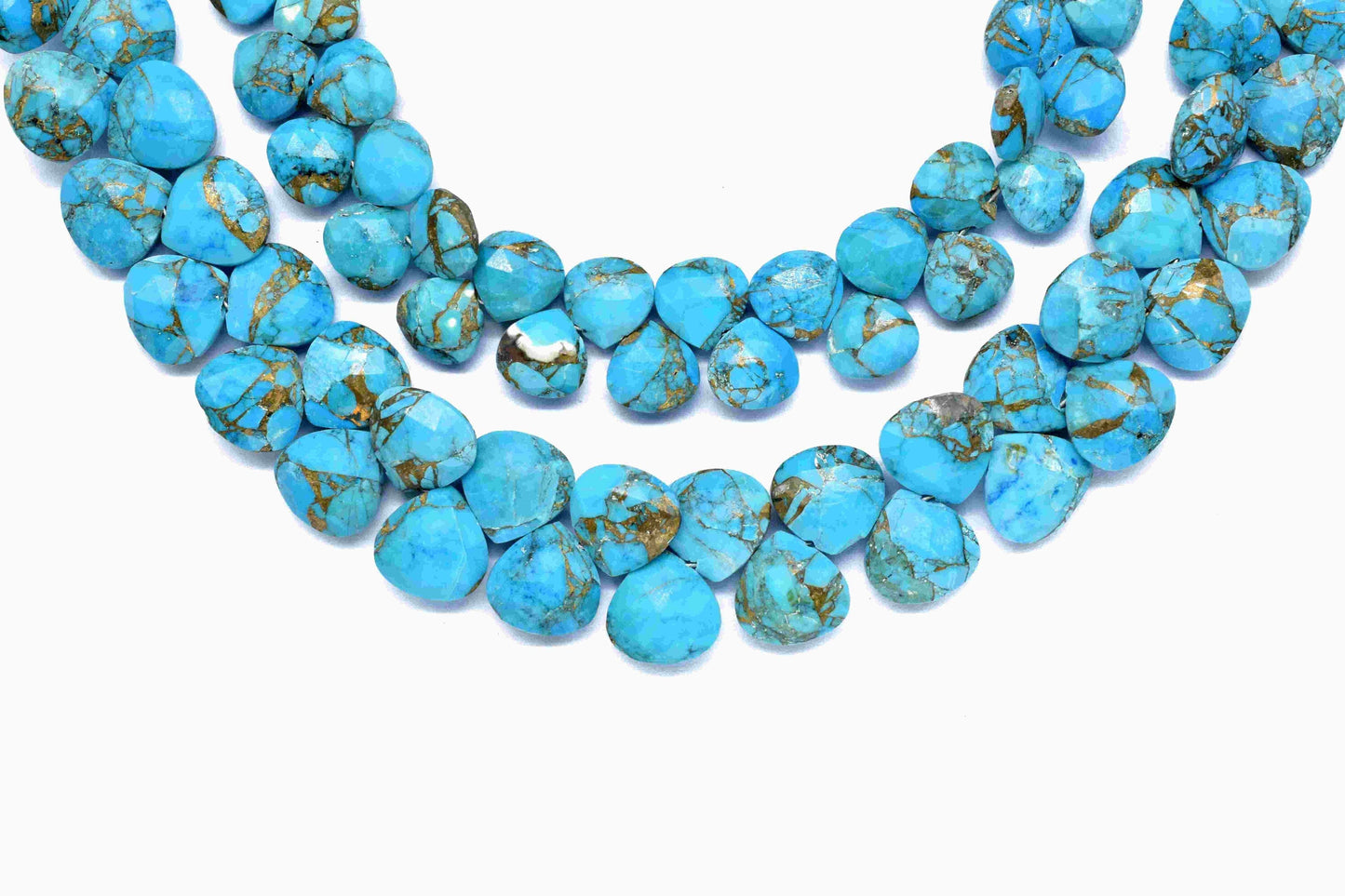 Natural Copper Turquoise 10mm Faceted Heart Shape Briolette,Turquoise Heart Shape Briolette,Copper Turquoise Jewelry,Jewelry Making supplies