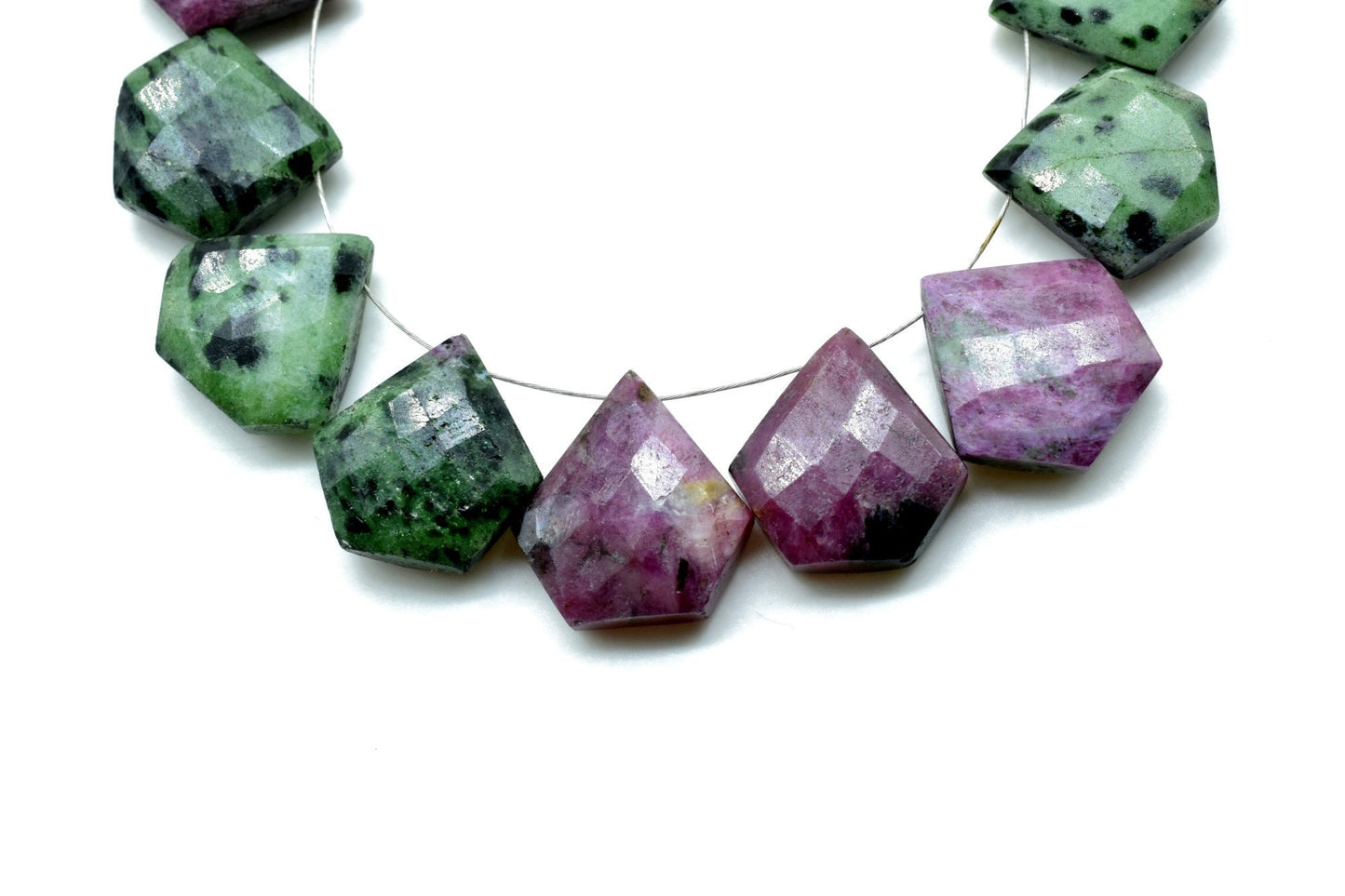 Natural Ruby Zoisite 15mm Briolette,Side Drilled Briolettes,Fancy Shape Briolettes, Gemstone Beads,Gemstone Charm,Jewelry Beads,jewelry