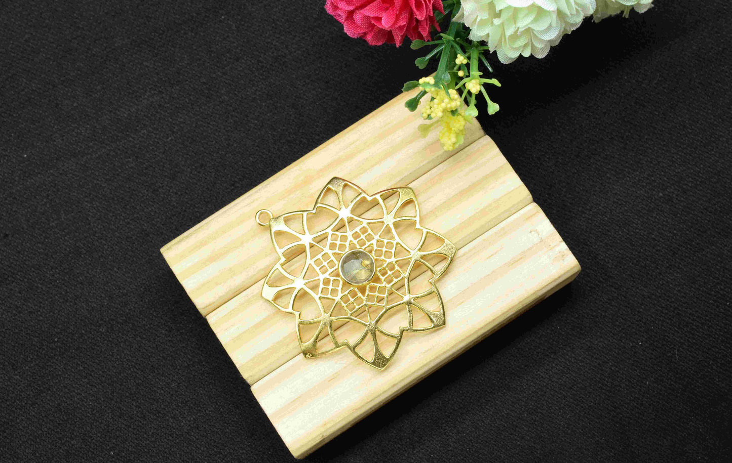 Labradorite Gemstone Component, Single Bail Charm , Labradorite Connector Pendant, Gold Plated Connectors ,Pendant,Earring Component