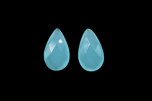 Aqua Chalcedony Pear shape 12x20mm Briolette,Aqua Chalcedony Teardrop Briolette,Aqua Chalcedony Faceted Briolettes,Calibrated Gemstone Beads