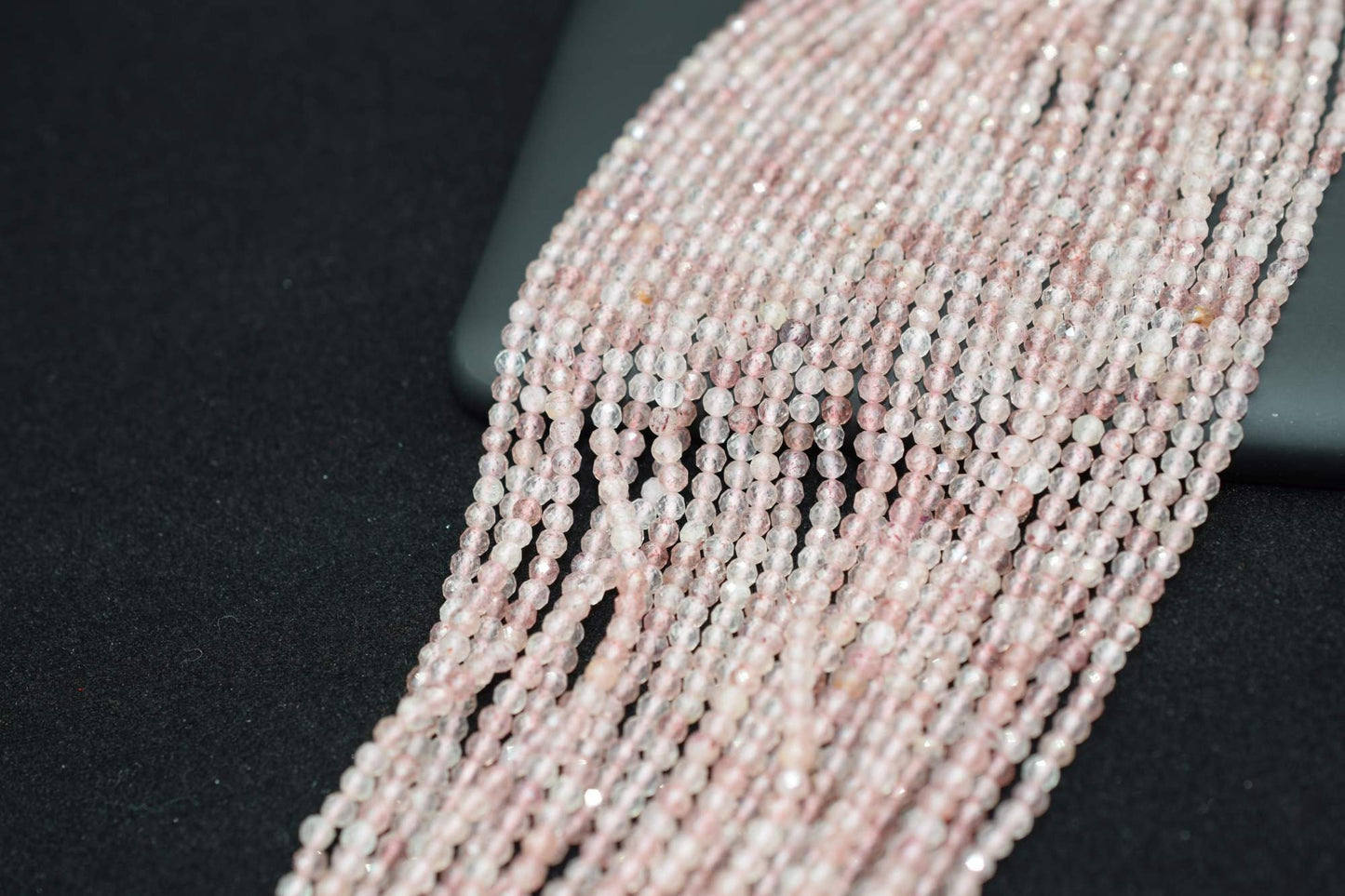 Strawberry quartz beads,3mm Tiny Gemstone Beads,Gemstone For Jewelry Making,pink color beads,Quartz beads,Strawberry beads,pink beads strand