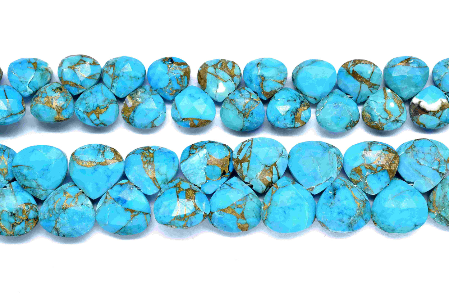 Natural Copper Turquoise 10mm Faceted Heart Shape Briolette,Turquoise Heart Shape Briolette,Copper Turquoise Jewelry,Jewelry Making supplies