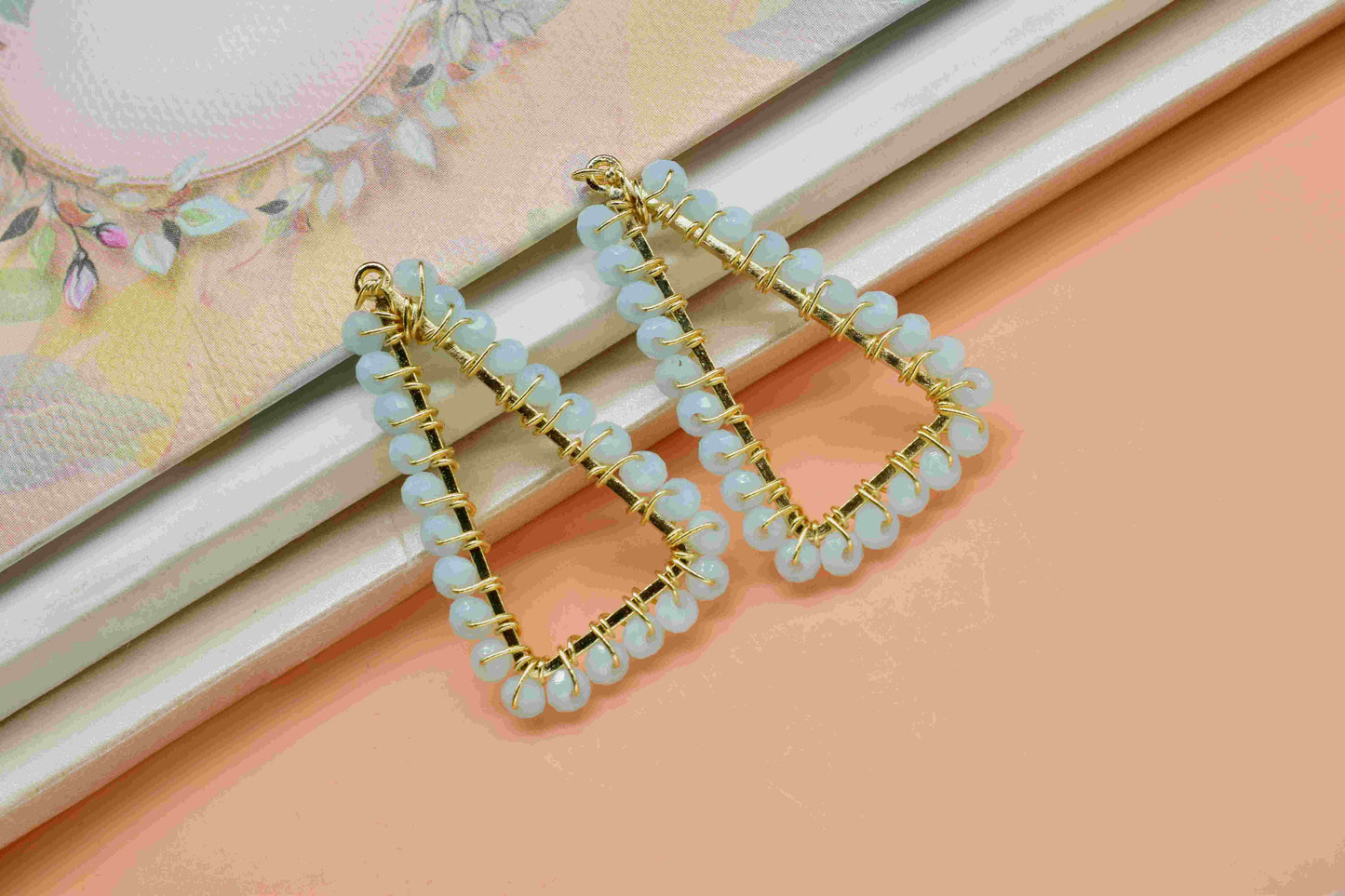 Opalite Wire Wrapped Dangle Earring,Gemstone Component,Handmade Beaded Earring Connector,Finding Necklace,Opalite jewelry,Component Jewelry,