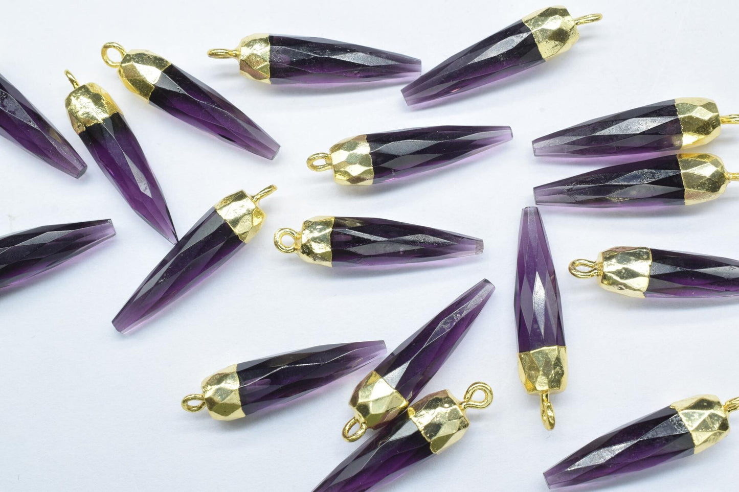Amethyst Pencil Connector,Amethyst spike Pendant necklace Jewelry Making,Gemstone Single Bail Pendant,Handmade Faceted Spike Pointed Charm