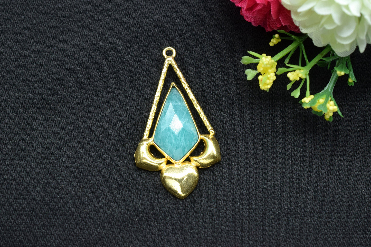 Amazonite Necklace Pendant/Single Bail Charm/Jewelry/Faceted Pendant/Gemstone Component/Necklace Pendant/Summer Collection/Anniversary Gift