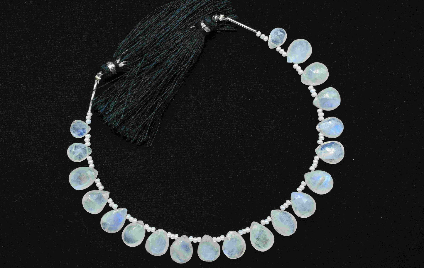 Rainbow Moonstone Beads Strands,Teardrop Shape Necklace,Moonstone Faceted Briolettes,Handmade Beads jewelry,Station Link,Fine Quality Beads