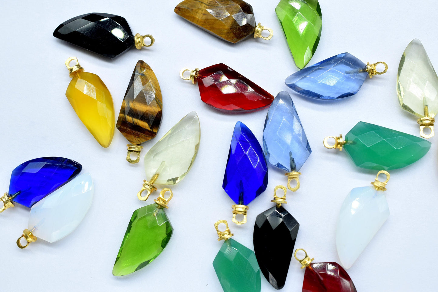 Gemstone Briolettes Pendants,Single Bail Beads jewelry component,Earring Connector,Fancy Beads Pendant Charms,Findings Link Pendants,Gift