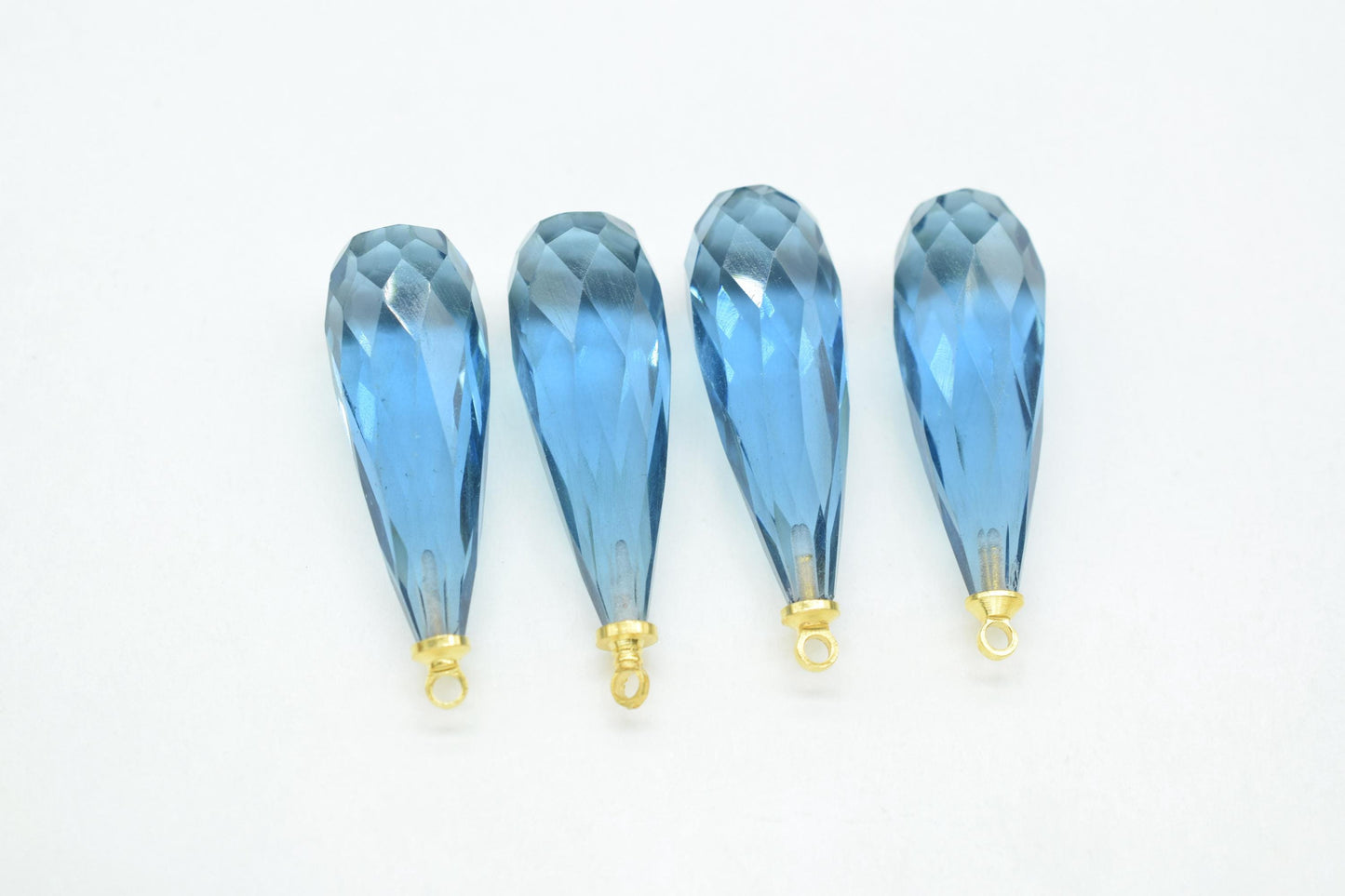 Blue Kyanite Teardrop Pendant,Kyanite Gemstone Pendant Charm,Craft Supplies,Jewelry Making Supplies,Long Teardrop Pendant,Gemstone Connector