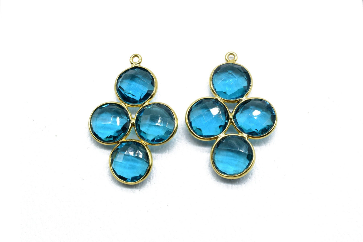 London Blue Topaz Pendant,Topaz Gemstone bezel Component,Blue Topaz Bezel Pendant,Topaz Bezel Earring,Topaz Attached Bezel,Gift Pendant