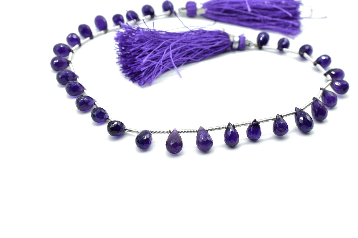 Amethyst Drop Briolettes,Amethyst Drop drilled Briolette,Amethyst briolettes strand,Amethyst Jewelry making beads,Gemstone Drop briolettes