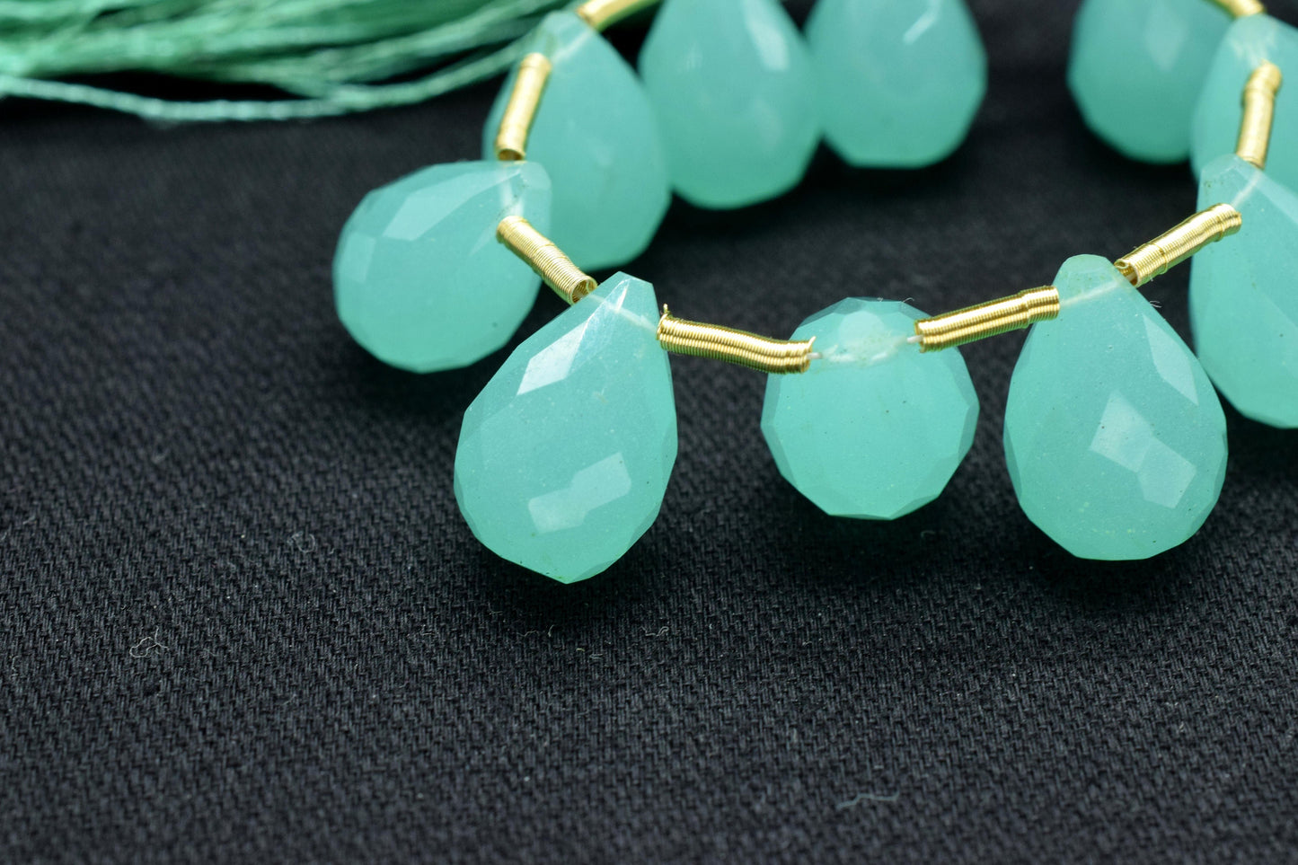 Aqua Chalcedony Teardrop Shape Briolette, 10x14mm Drop Beads , Aqua Chalcedony Faceted Drop Shape Briolette , AAA Quality Briolette