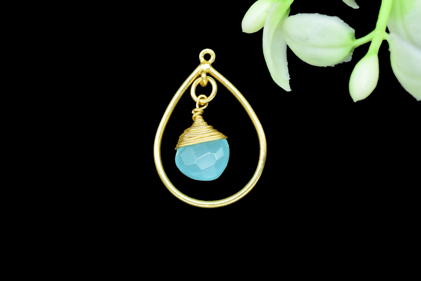 Gemstone Wire Wrapped Connectors,Handmade Components,Beads Pendant Jewelry,Finding Teardrop,Components Dangle Earrings,Station Link Supply