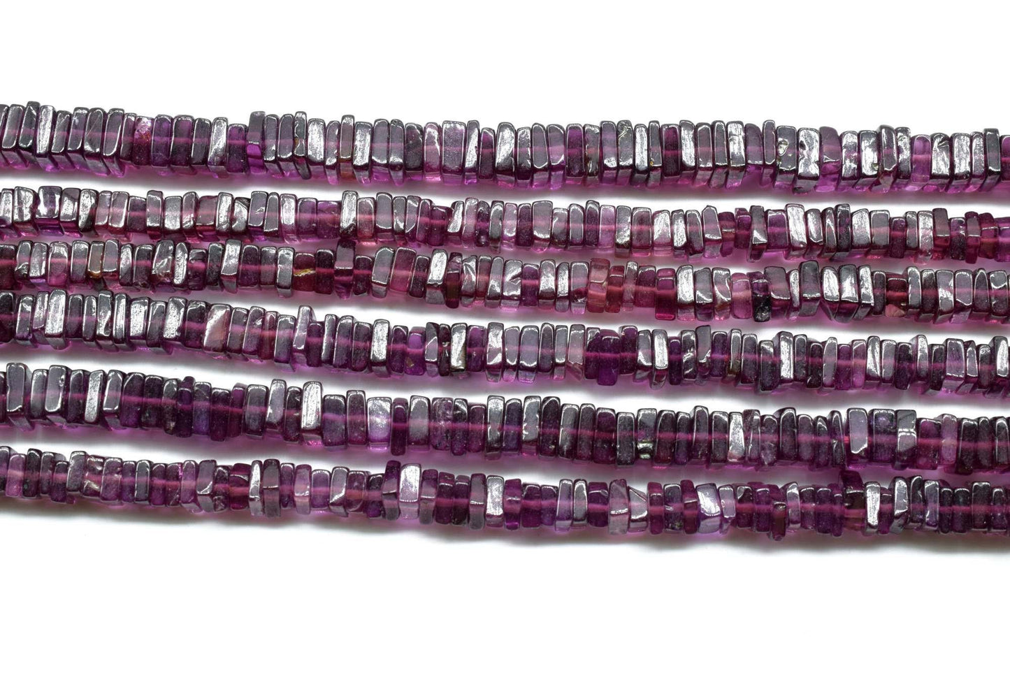 Garnet 4 to 6mm Gemstone Smooth Square Heishi Beads,Red Garnet Heishi Beads, Natural Garnet Heishi Cut Beads, Red Garnet,Square Beads,garnet