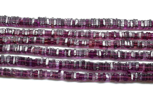 Garnet 4 to 6mm Gemstone Smooth Square Heishi Beads,Red Garnet Heishi Beads, Natural Garnet Heishi Cut Beads, Red Garnet,Square Beads,garnet