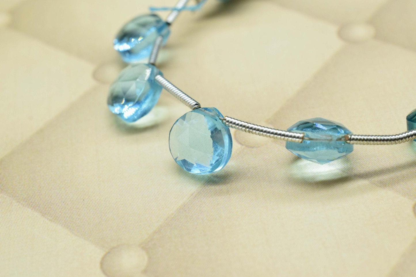 Sky Blue topaz 8mm Heart Shape Briolettes,Side drilled Briolette,Jewelry making supplies,craft supplies,Sky Blue topaz Briolette,Gemstone