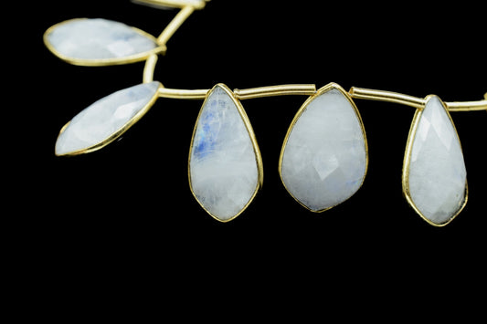 Moonstone 12x20mm Gold plated Bezel,Moonstone  Charms Pendant ,Moonstone Pendant Making Jewelry Supplies,Natural Gemstone pendant,