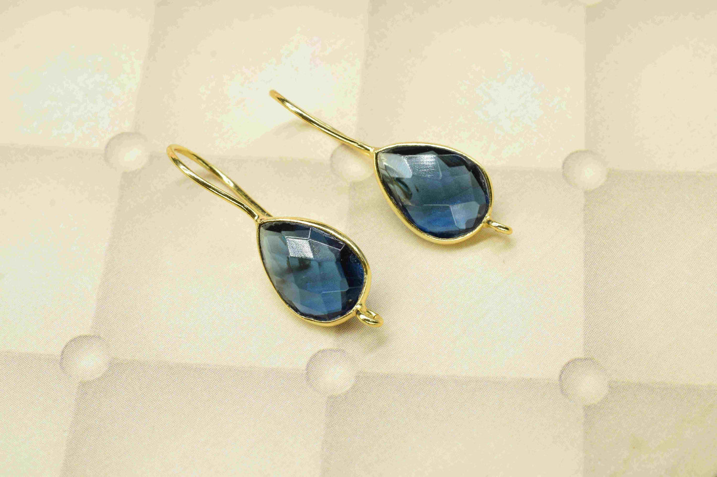 Kyanite Gemstone Components, 9x13mm Kyanite Earrings, Kyanite Gemstone Teardrop Shape Component,Finding Earring Item,Jewelry Making Supplies