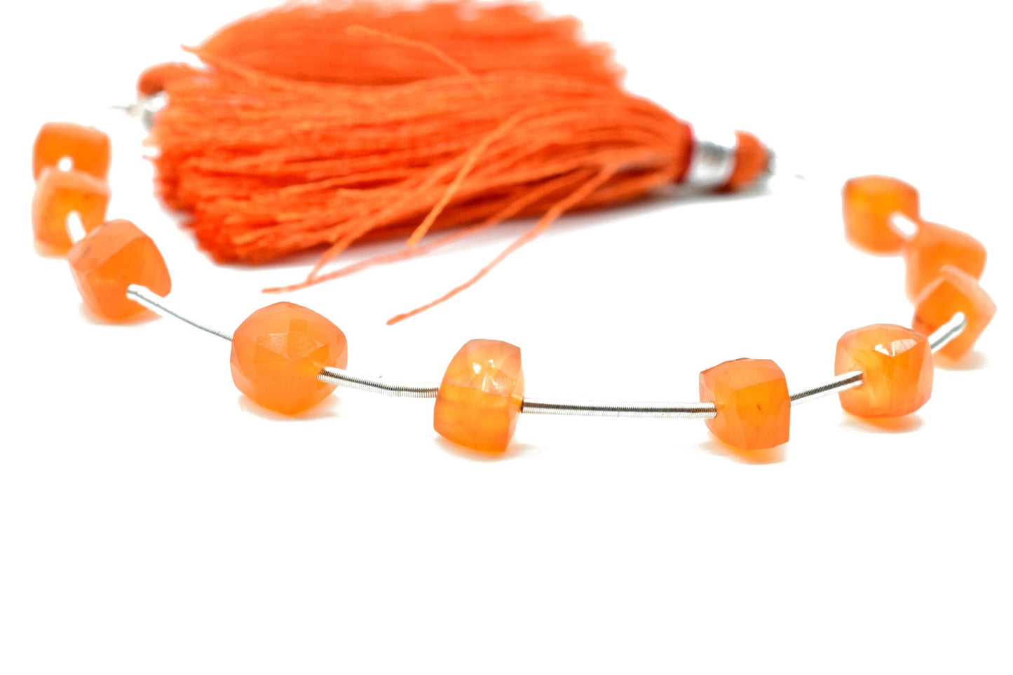 Carnelian 6mm Cube Box Beads,Yellow Chalceondy Faceted Box Briolettes,Carnelian Briolettes,Jewelry Making Beads,Carnelian 6 Inch Strands