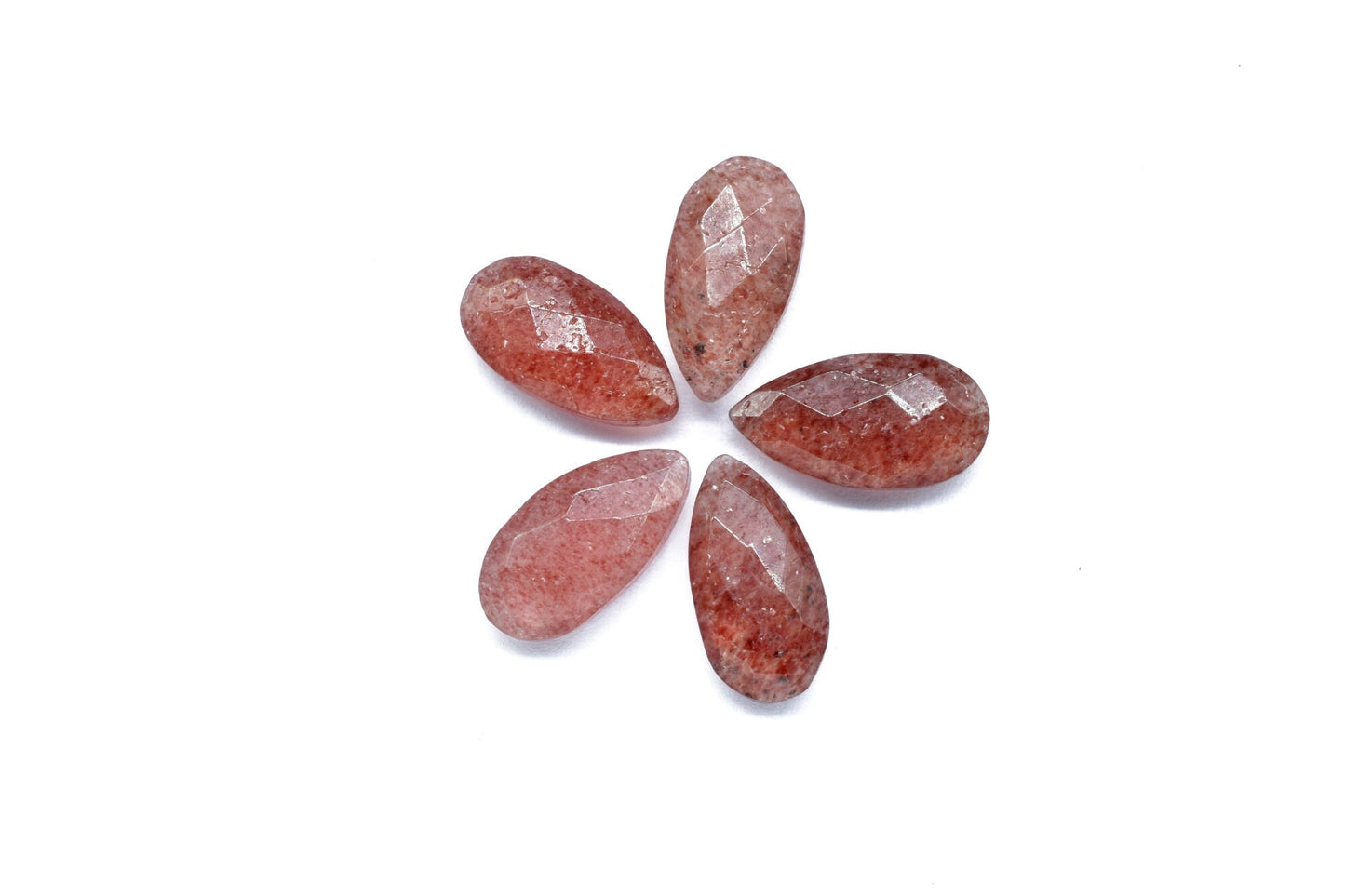 Pink Strawberry 8x16mm Faceted Pear Shape Briolettes,Teardrop Beads,Semi-Precious Gemstones Bead,Calibrated Pear Bead,Pink Strawberry pear