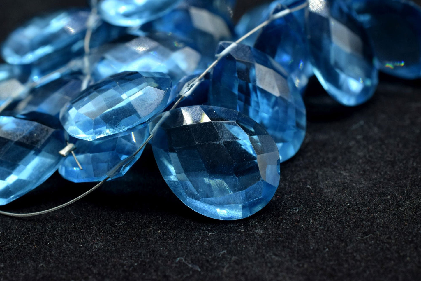 Sky Topaz 15x20mm Faceted Pear Shape Beads,Jewelry Making Beads,Pear Shape Briolettes,Sky Topaz Briolettes,Large Teardrop Beads,Sky Topaz