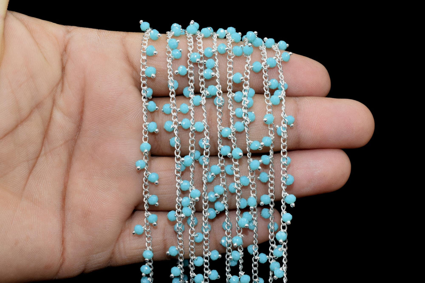 Turquoise Cluster Rosary,Turquoise Faceted Rosary Chain,Turquoise Dangling Chain,Unqiue Rosary Chain,Wire Wrapped Beads,Turquoise beadRosary