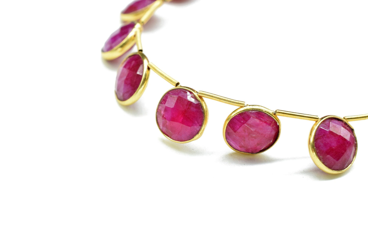 Ruby 10mm Faceted Round Shape charms ,Ruby Faceted Gemstone JewelryMaking Component,Ruby charms,Brass charms,Ruby jewelry