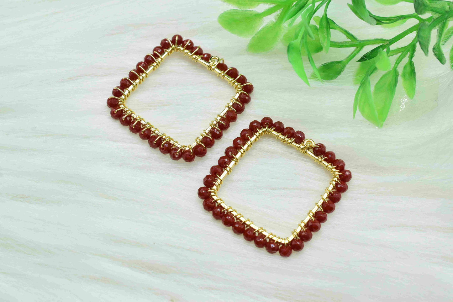 Natural Ruby Wire Wrapped Dangle Connector,Finding Necklace Component Jewelry,Beaded Earring Connector,Handmade Earrings,Gemstone Components